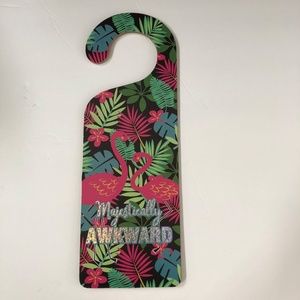 Majestically Awkward Tropic Flamingo Door Hanger